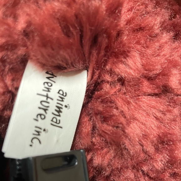 Animal Adventure Unique Maroon colored teddy bear light Orange Bow 15” - Picture 6 of 7